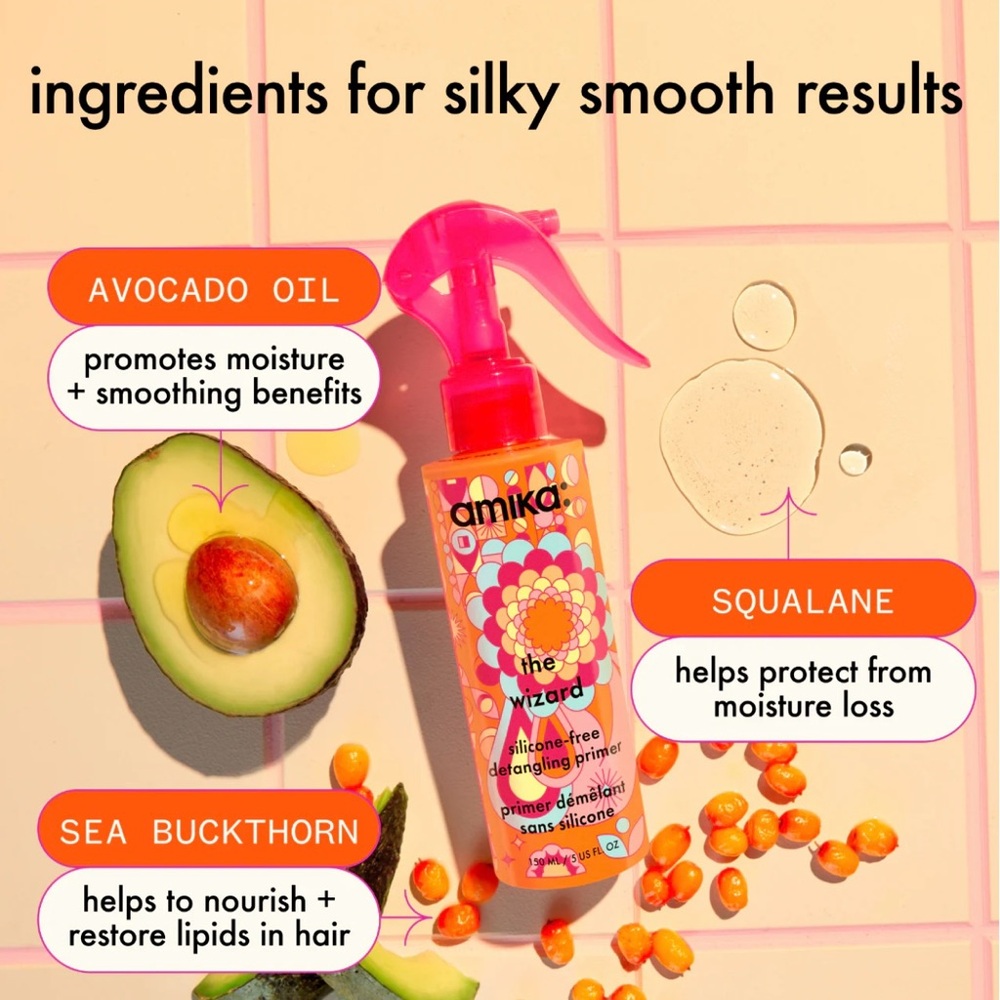 🔥2/$40🔥 Amika The Wizard Silicone Free Detangling Heat Protection Hair Primer - Picture 2 of 9